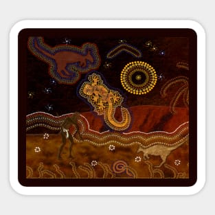 "Desert Heat"" Australian Aboriginal Style Art Sticker